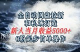 全自动网盘拉新和私域打造，0粉起步简单操作，新人入门当月收益5000以上