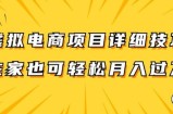 虚拟电商项目详细拆解，兼职全职都可做，每天单账号300+轻轻松松【揭秘】