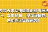 丑小鸭变天鹅女神塑造小红书玩法，月入5万+，简单易懂，按流程操作，草根也能真正实现逆袭！