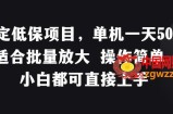 稳定低保项目，单机一天50+适合批量放大 操作简单 小白都可直接上手【揭秘】