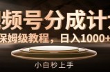 视频号分成计划保姆级教程，日入1K，小白秒上手【揭秘】