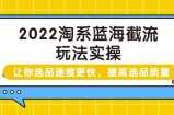 2022淘系蓝海截流玩法实操：让你选品速度更快，提高选品质量（价值599）