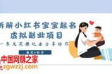 拆解小红书宝宝起名虚拟副业项目，一条龙实操玩法分享给你（教程+软件）
