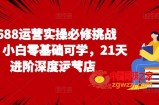 1688运营实操必修挑战营，小白零基础可学，21天进阶深度运营店