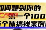 群响新个体‮钱搞‬案例库，可‮直以‬接抄作业的新‮体个‬搞钱案例库，如何赚到你的第一个100w