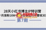 28天小红书博主IP特训营《第6+7期》：4个月涨粉16W+教你日销过万月营收30万