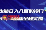 新手也能日入几百的冷门DIY项目，0基础全程实操【揭秘】