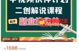中视频伙伴计划【二创解说】陪跑课程，冷门蓝海副业撸收益，播放越高收益越高-价值1598