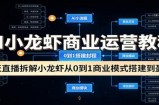 AI小龙虾商业运营教程：3天直播拆解小龙虾从0到1商业模式搭建到盈利