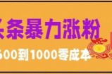 微头条暴力涨粉技巧搬运文案就能涨几万粉丝，简单0成本，日赚600【揭秘】
