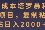 0成本塔罗暴利项目，复制粘贴日入2000＋【视频教程】