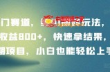 冷门赛道，纯AI搬砖玩法，单日收益800+，快速拿结果，长期项目，小白也能轻松上手【揭秘】