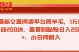 最新文章阅读平台薅羊毛，1万播放200块，靠复制粘贴日入200+，小白闭眼入【揭秘】