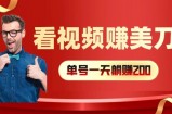看视频赚美刀：每小时40+，多号矩阵可放大收益【揭秘】