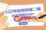 公众号变现营第2期：0成本日涨粉1000+让你月赚10W+（价值1099）