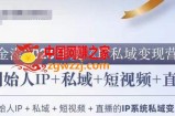 IP私域变现营，创业人做私域IP必参加的变现营