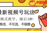 最新视频号玩法，不销售、不引流、不推广，躺着月入1W+，保姆式教学，小白轻松上手【揭秘】