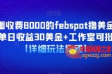 外面收费8000的febspot撸美金项目，单日收益30美金+工作室可批量搞【详细玩法教程】