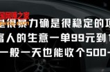 不是很暴力确是很稳定的项目只做富人的生意一单99元到199元【揭秘】