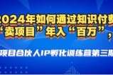 （12877期）2024年普通人如何通过知识付费“卖项目”年入“百万”人设搭建-黑科技&amp;#8230;