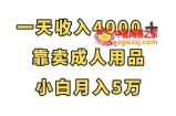 一天收入4000+，靠卖成人用品，小白轻松月入5万【揭秘】