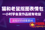 外面收费880的猫和老鼠绿幕抠图表情包视频制作教程，一条视频13万点赞，直接变现3W