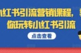 小红书引流营销课程，教你玩转小红书引流