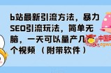 b站最新引流方法，暴力SEO引流玩法，简单无脑，一天可以量产几百个视频（附带软件）
