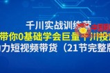 千川实战训练营：带你0基础学会巨量千川投放，助力短视频带货（5.4更新）