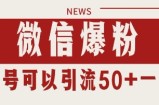 微信爆粉，私域暴力引流打法日引千粉 单号日进50+【揭秘】