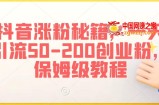 抖音涨粉秘籍，一天引流50-200创业粉，保姆级教程【揭秘】