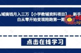 私域搞钱月入三万【小学教辅资料项目】，新手小白从零开始变现陪跑第一期