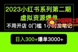 2023虚拟资源私域变现，0槛发笔记，教你让小红书上不卖货也赚大钱！