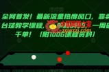 全网首发！最新流量热度风口，靠卖台球教学课程，一单利润99，一周破千单！（附100G课程资料）