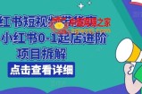 小红书短视频带货实战，小红书0-1起店进阶项目拆解