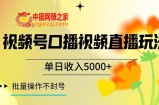 视频号囗播视频直播玩法，单日收入5000+，批量操作不封号【揭秘】