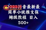 2023抖音最新最简单小说推文保姆级教程，日入500+【揭秘】