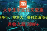 大学生毕业论文查重，暴利蓝海项目，月收入过1W+