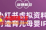 小红书虚拟资料项目，打造育儿母婴IP，多种变现方式