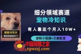 不起眼的抖音细分赛道-宠物冷知识，一段宠物视频配文案，有人靠这个月入10w