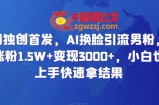 全网独创首发，AI换脸引流男粉，单日涨粉1.5W+变现3000+，小白也能上手快速拿结果【揭秘】