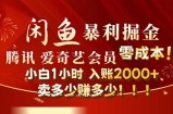 （12236期）闲鱼全新暴力掘金玩法，官方正品影视会员无成本渠道！小白1小时收&amp;#8230;