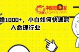 玄学狂撸1000+，小白如何快速跨入命理行业【揭秘】