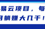 网易云项目，每个月躺赚大几千！【视频教程】