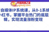 美学自媒体IP系统课，从0-1系统学习小红书，掌握平台热门的底层逻辑，实现流量涨粉变现