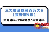 三大体系成就百万大V：账号体系/内容体系/运营体系 (26节课，价值7980元)