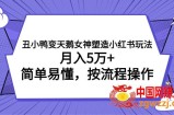 （7604期）丑小鸭变天鹅极品女神营造小红书的游戏玩法，月薪5万 ，通俗易懂，按流程操作
