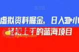小红书虚拟资料掘金，日入300+小白也能轻松上手的蓝海项目【揭秘】