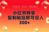 小红书种草无脑操作复制粘贴即可日入300+