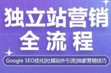 独立站营销全流程，Google SEO优化，社媒站外引流，独家营销技巧